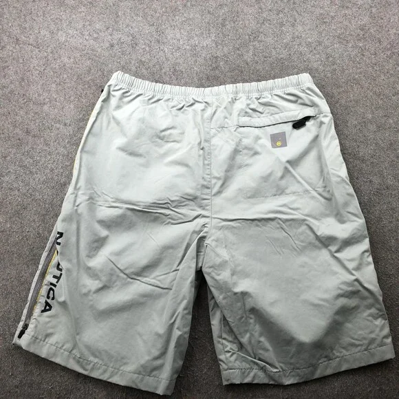 Vintage Nautica Competition Shorts Mens XL Gray Mesh Lined Swim Trunks - Picture 6 of 8